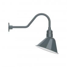 Montclair Light Works GNB103-40-B01-L12 - 12" Angle shade LED Gooseneck Wall mount, decorative canopy cover, Slate Gray