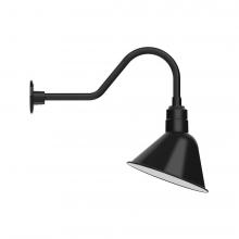 Montclair Light Works GNB103-41-B01-L12 - 12" Angle shade LED Gooseneck Wall mount, decorative canopy cover, Black