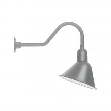 Montclair Light Works GNB103-49-S03-L12 - 12" Angle shade LED Gooseneck Wall mount with swivel, Painted Galvanized