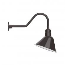 Montclair Light Works GNB103-51-S03-L12 - 12" Angle shade LED Gooseneck Wall mount with swivel, Architectural Bronze