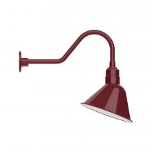 Montclair Light Works GNB103-55-S03-L12 - 12" Angle shade LED Gooseneck Wall mount with swivel, Barn Red