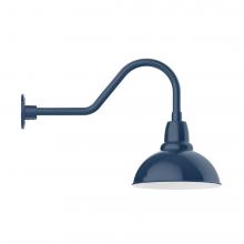 Montclair Light Works GNB106-50-W12-L12 - 12" Cafe shade, LED Gooseneck Wall mount with wire grill, Navy