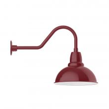  GNB107-55-B01-L13 - 14" Cafe shade, LED Gooseneck Wall Mount, decorative canopy cover, Barn Red