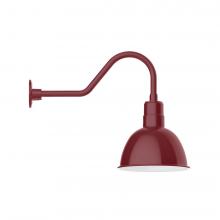  GNB116-55-W12-L12 - 12" Deep Bowl shade, LED Gooseneck Wall Mount with wire grill, Barn Red