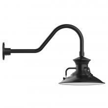Montclair Light Works GNB142-41-B01-L12 - 12" Homestead shade, LED Gooseneck Wall mount, decorative canopy cover, Black