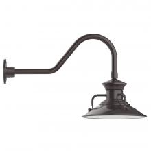 Montclair Light Works GNB142-51-B01-L12 - 12" Homestead shade, LED Gooseneck Wall mount, decorative canopy cover, Architectural Bronze