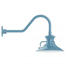 Montclair Light Works GNB142-54-B01-L12 - 12" Homestead shade, LED Gooseneck Wall mount, decorative canopy cover, Light Blue