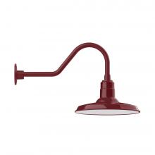  GNB183-55-W14-L13 - 14" Warehouse shade, LED Gooseneck Wall Mount with wire grill, Barn Red