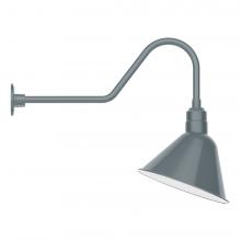 Montclair Light Works GNC104-40-S03-L13 - 14" Angle shade LED Gooseneck Wall mount with swivel, Slate Gray