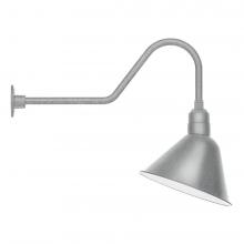 Montclair Light Works GNC104-49-L13 - 14" Angle shade LED Gooseneck Wall mount, Painted Galvanized