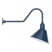 Montclair Light Works GNC104-50-B01-L13 - 14" Angle shade LED Gooseneck Wall mount, decorative canopy cover, Navy