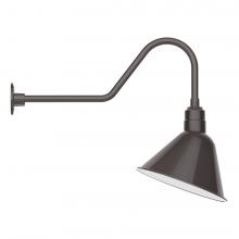 Montclair Light Works GNC104-51-S03-L13 - 14" Angle shade LED Gooseneck Wall mount with swivel, Architectural Bronze