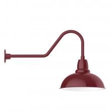  GNC108-55-B01-L13 - 16" Cafe shade, LED Gooseneck Wall Mount, decorative canopy cover, Barn Red