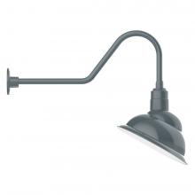 Montclair Light Works GNC122-40-S03-L13 - 14" Emblem shade LED Gooseneck Wall mount with swivel, Slate Gray