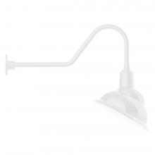 Montclair Light Works GNC122-44-B01-L13 - 14" Emblem shade LED Gooseneck Wall mount, decorative canopy cover, White