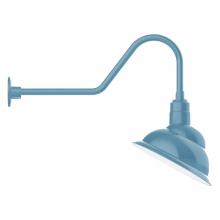 Montclair Light Works GNC122-54-S03-L13 - 14" Emblem shade LED Gooseneck Wall mount with swivel, Light Blue