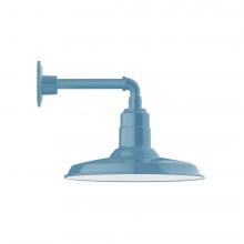 Montclair Light Works GNN183-54-B01-L13 - 14" Warehouse shade, LED Straight Arm Wall mount, decorative canopy cover, Light Blue