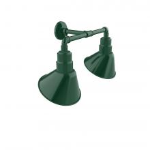 Montclair Light Works GNR102-42-L12 - Angle 10" 2-Light LED Straight Arm Wall Light in Forest Green