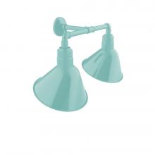  GNR103-48 - Angle 12" 2-Light Straight Arm Wall Light in Sea Green