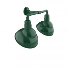  GNR121-42 - Emblem 12" 2-Light Straight Arm Wall Light in Forest Green