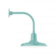 Montclair Light Works GNU183-48-L13 - 14" Warehouse shade, LED Curved Arm Wall mount, Sea Green