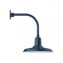 Montclair Light Works GNU183-50-L13 - 14" Warehouse shade, LED Curved Arm Wall mount, Navy
