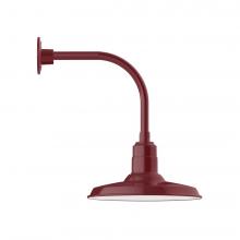 Montclair Light Works GNU183-55-L13 - 14" Warehouse shade, LED Curved Arm Wall mount, Barn Red