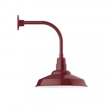  GNU184-55-W16-L13 - 16" Warehouse shade, LED Curved Arm Wall Mount with wire grill, Barn Red