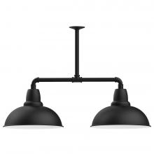  MSD108-41-T36-L13 - 16" Cafe shade, 2-light LED Stem Hung Pendant, Black