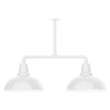  MSD108-44-T30-L13 - 16" Cafe shade, 2-light LED Stem Hung Pendant, White