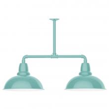  MSD108-48-T36-L13 - 16" Cafe shade, 2-light LED Stem Hung Pendant, Sea Green