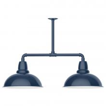  MSD108-50-T36-L13 - 16" Cafe shade, 2-light LED Stem Hung Pendant, Navy