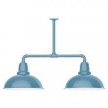  MSD108-54-T48-L13 - 16" Cafe shade, 2-light LED Stem Hung Pendant, Light Blue