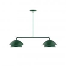 Montclair Light Works MSGX445-42-L12 - 2-Light Axis LED Linear Pendant, Forest Green