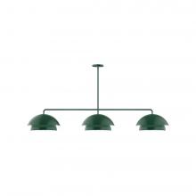 Montclair Light Works MSNX445-42-L12 - 3-Light Axis LED Linear Pendant, Forest Green
