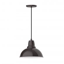  PEB106-51-L12 - 12" Cafe shade, LED Pendant with black cord and canopy, Architectural Bronze