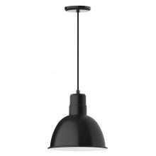  PEB116-41-L12 - 12" Deep Bowl shade, LED Pendant with black cord and canopy, Black