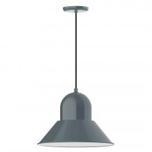  PEB125-40-C16-L13 - 16" Prima shade, LED Pendant with navy mini tweed fabric cord and canopy, Slate Gray