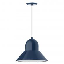  PEB125-50-L13 - 16" Prima shade, LED Pendant with black cord and canopy, Navy