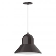  PEB125-51-C16-L13 - 16" Prima shade, LED Pendant with navy mini tweed fabric cord and canopy, Architectural Bronze