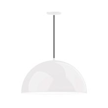  PEB229-44-44-L14 - 24" XL Choices Shallow Dome Shade, medium base, black cord with canopy, White