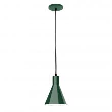 Montclair Light Works PEB416-42-C24-L10 - 8" J-Series shade, cool tweed fabric cord with canopy, Forest Green