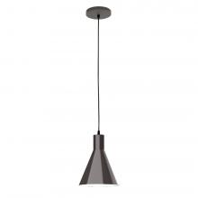 Montclair Light Works PEB416-51-C12-L10 - 8" J-Series shade, gray solid fabric cord with canopy, Architectural Bronze