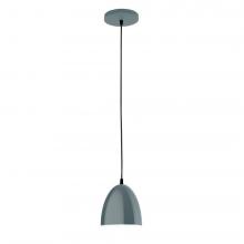 Montclair Light Works PEB417-40-C22-L10 - 6" J-Series shade, white and gray dot fabric cord with canopy, Slate Gray