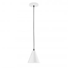 Montclair Light Works PEB420-44-C02-L10 - 8" J-Series shade, black solid fabric cord with canopy, White