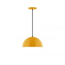  PEB432-21-C27-L12 - 12" Axis Dome LED Pendant, neutral argyle fabric cord with canopy, Bright Yellow