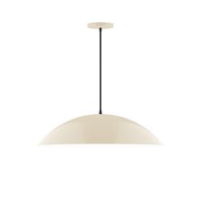 Montclair Light Works PEB439-16-C24-L14 - 24" Axis Half Dome LED Pendant, cool tweed fabric cord with canopy, Cream