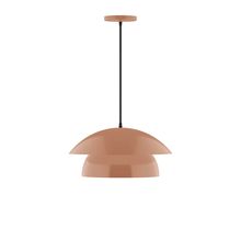  PEBX446-19-C25-L12 - 16" Nest LED Pendant, polished copper fabric cord with canopy, Terracotta