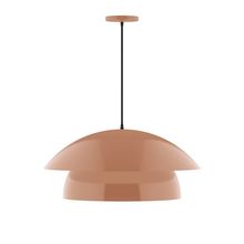  PEBX447-19-C20-L13 - 24" Nest LED Pendant, white fabric cord with canopy, Terracotta