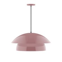  PEBX447-20-C20-L13 - 24" Nest LED Pendant, white fabric cord with canopy, Mauve